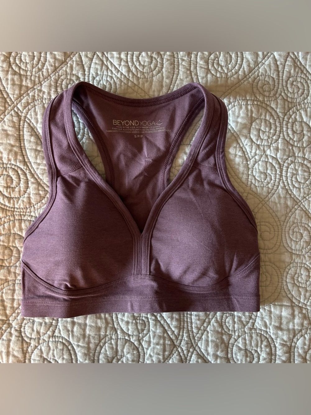 Beyond Yoga Mauve Plum Supportive Racerback Sports Bra